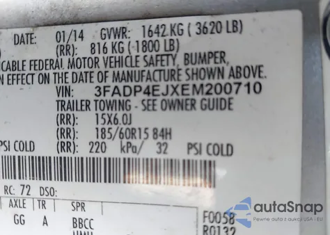 2014 Ford Fiesta Se from USA, damaged, VIN 3FADP4EJXEM200710